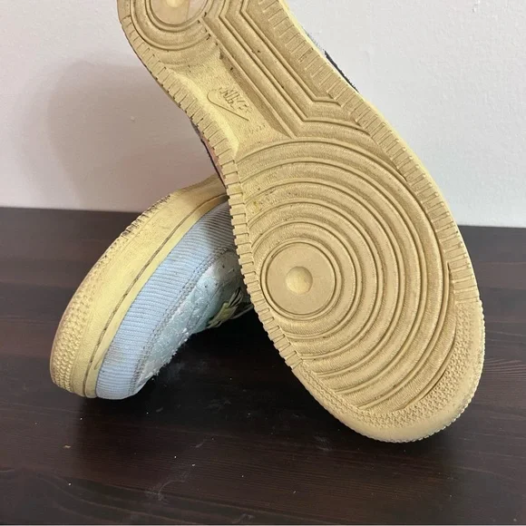 NIKE Air Force One Spring Mix low top Celestine Blue Off Black Sz 12 EU 44.5 - Picture 5 of 9